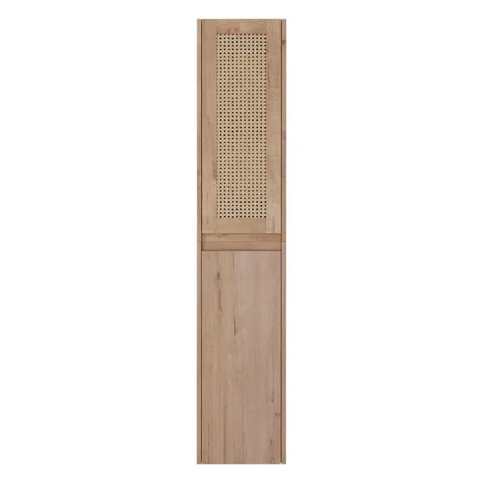10 in. W x 12 in. D x 59 in. H Bathroom Side Linen Cabinet, Soft-Close Door and Floating Mount Design, Imitative Oak