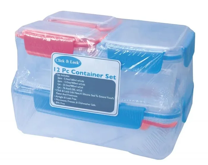 12 Pieces 12 Piece Plastic Container With Click And Lock Lids – Food Storage Containers