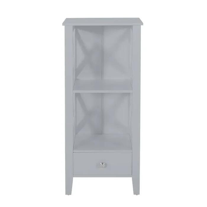 15.75 in. W x 12.50 in. D x 36.50 in. H Gray Linen Cabinet with 1-Drawer