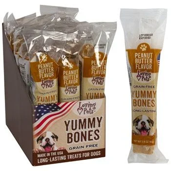 15 Pieces Dog Treats Peanut Butter Stick 2.8 Oz In Cnt Dsply Made In Usa GraiN-Free Yummy Bones – Pet Chew Sticks and Rawhide