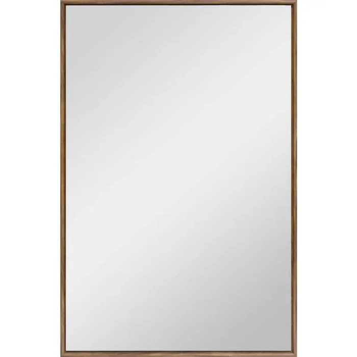 24 in. W x 36 in. H Dark Brown Wood Vanity Mirror