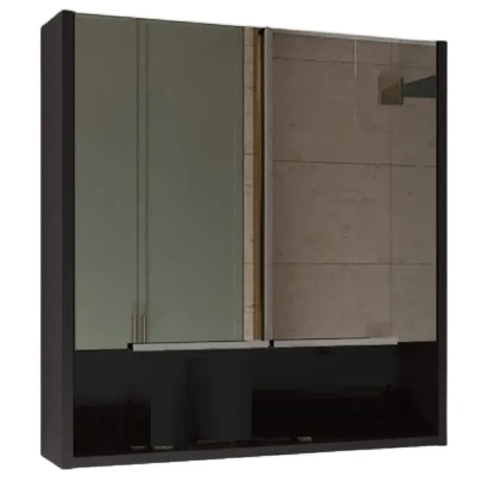 46 in. W x 36.5 in. H Rectangular Engineered Wood Medicine Cabinet with Mirror and 1-Shelf 2-Door Mirror Cabinet