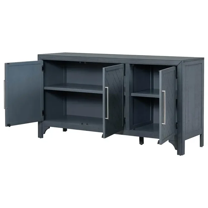 60 in. W x 18 in. D x 31.8 in. H Bathroom Navy Blue Linen Cabinet