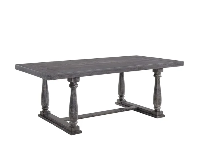 Acme Bernard Dining Table In Weathered Gray Oak