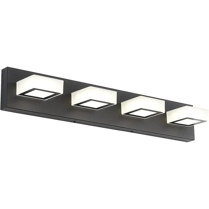 Acrylic Vanity Lights, 25.59 in. L x 4.72 in. W x 4.33 in. H, Bath Accessory in .White Bath shape square