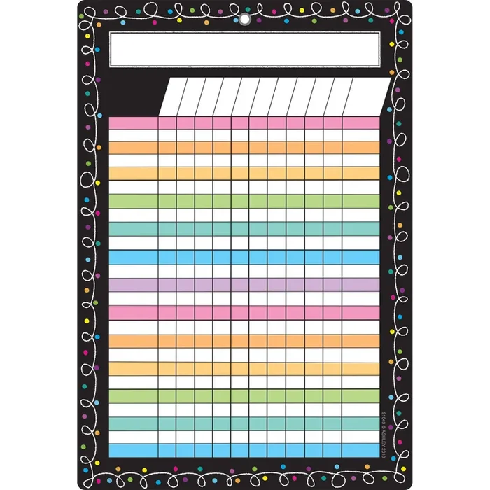 Ashley Productions Ash91049Bn Smart Poly Chart, 13‘‘ X 19‘‘, Chalk Dots With Loops Incentive, W/Grommet, Pack Of 10