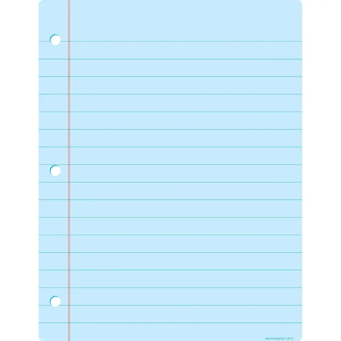 Ashley Productions Ash92014Bn Smart Poly Chart, 17‘‘ X 22‘‘, Big Light Blue Notebook Paper, Pack Of 10