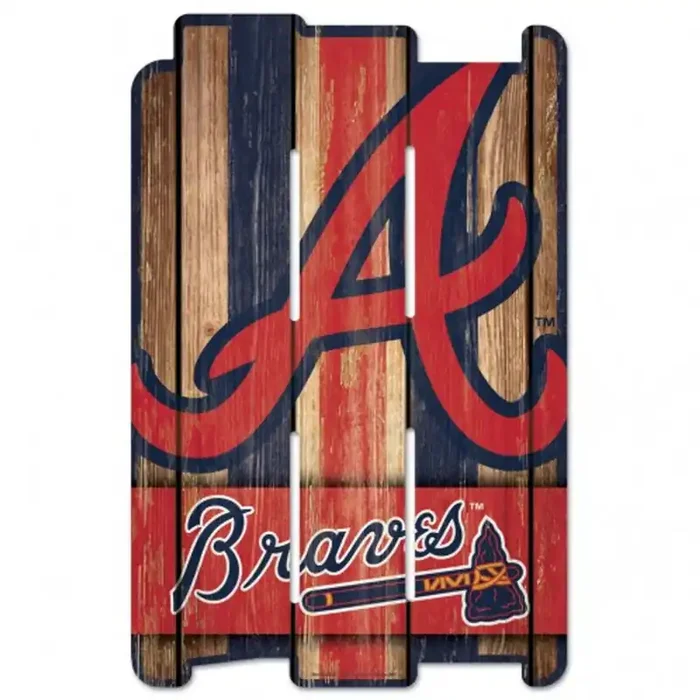 Atlanta Braves Sign 11X17 Wood Fence Style