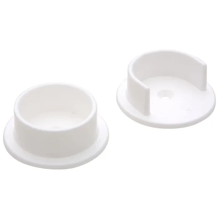 Closet Rod Pole Socket Set, White, Plastic, Pr.