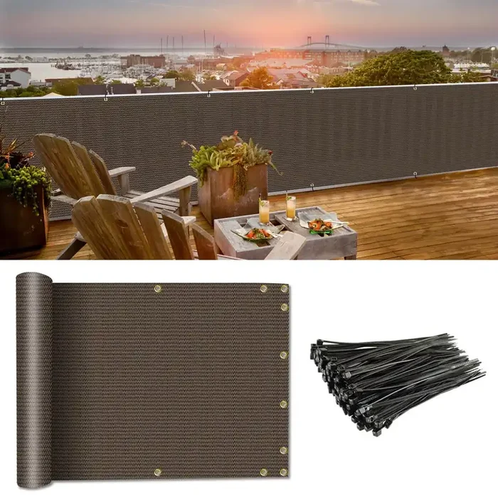 Coarbor 3‘X87‘ Balcony Privacy Fence Screen Mesh Balcony Cover For Balcony Porch Verandah Deck Terrace Patio Backyard Railing 16