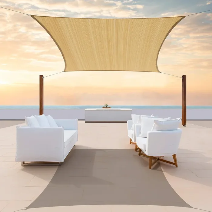 Colourtree Ctapr1220 Custom Size 6‘ X 8‘ Sand Beige Sun Shade Sail Canopy Uv Block Upf50 Rectangle – Commercial Standard Heavy