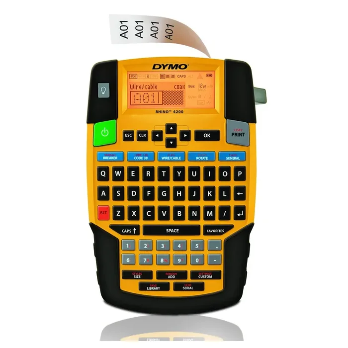DYMO Industrial Label Maker Rhino 4200 Label Maker Time-saving Hot Keys Prints Fast Durable Label Maker for Job Sites and Heavy-Duty Labeling Jobs