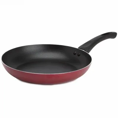 Easy Clean Non-stick Coated Aluminum Fry Pan, Red, 10 Inch