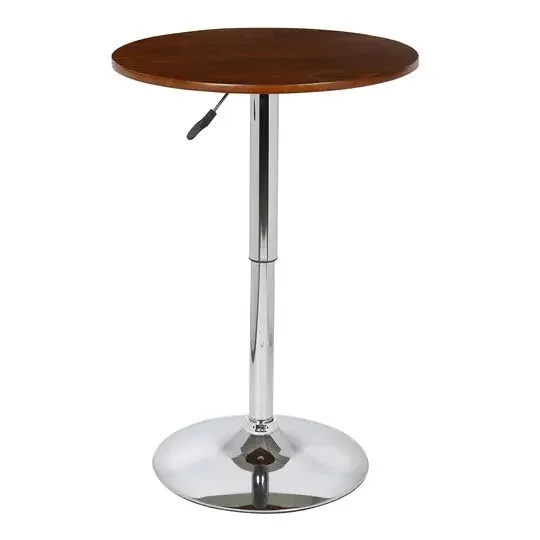 Ergode Bentley Hydraulic Bar Table – Sleek & Modern Design, Adjustable Height, Walnut Wood Top, Chrome Base – Elevate Your Space