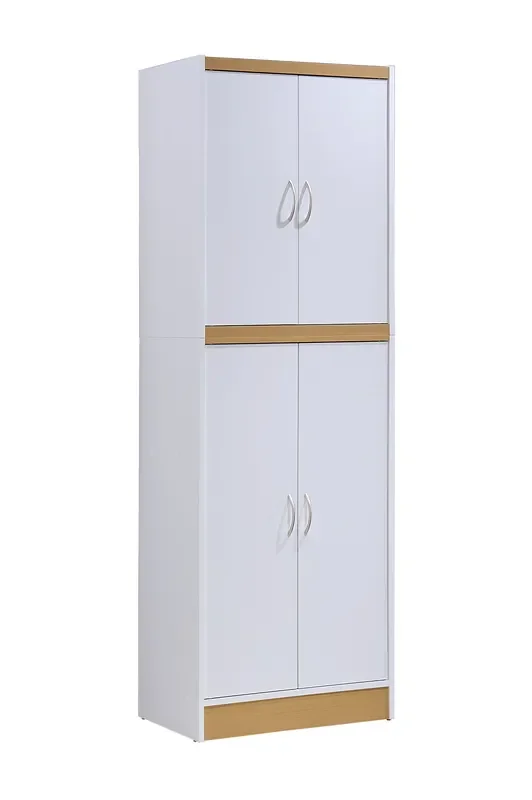Hodedah 4 Door Kitchen Pantry With Four Shelves, White