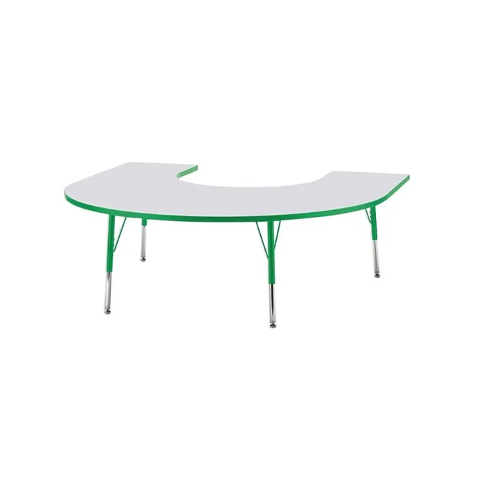Jonti-Craft Berries 6445Jca119 Horseshoe Activity Table, A-Height (24 ‘‘-31 ‘‘ Adjustable Height), 66 ‘‘ X 60 ‘‘, Gray/Green/Gra