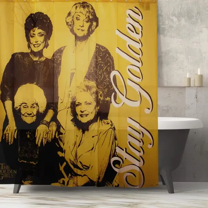 Just Funky Golden Girls Collectibles Golden Girls Stay Golden Shower Polyester Curtain
