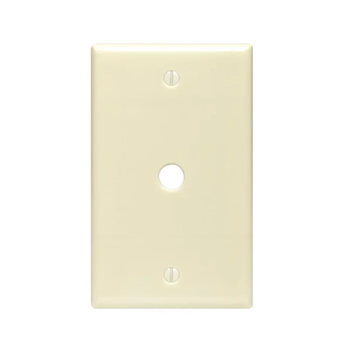 Leviton 1-Gang Plastic Ivory Telephone/Cable Wall Plate with 0.312 In. Hole