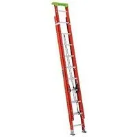Louisville L-3022-20PT Extension Ladder, 240 in H Reach, 300 lb, 1-1/2 in D Step, Fiberglass, Orange