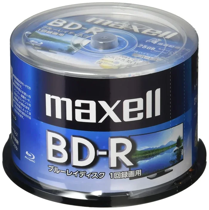 Maxell BD-R 25GB 4x 50-Pack Inkjet Printable 180min Terrestrial 130min BS Digital BRV25WPE 50SPZ