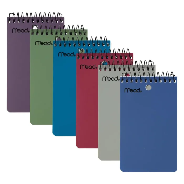 Memo Book, College Ruled, Topbound, Assorted Colors, 100 Pages, 3 X 5 Inches