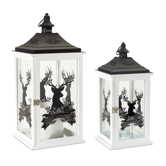 Merry Christmas Lantern (Set Of 2)