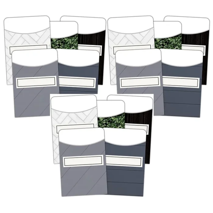 Modern Farmhouse Library Pockets – Multi-Pack, 35 Per Pack, 3 Packs