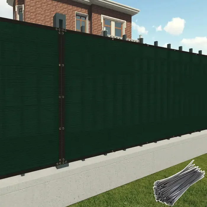 Patio 5‘ X 43‘ Fence Privacy Screen Green Commercial Grade Mesh Shade Fabric With Brass Gromment Outdoor Windscreen – Custom Wit