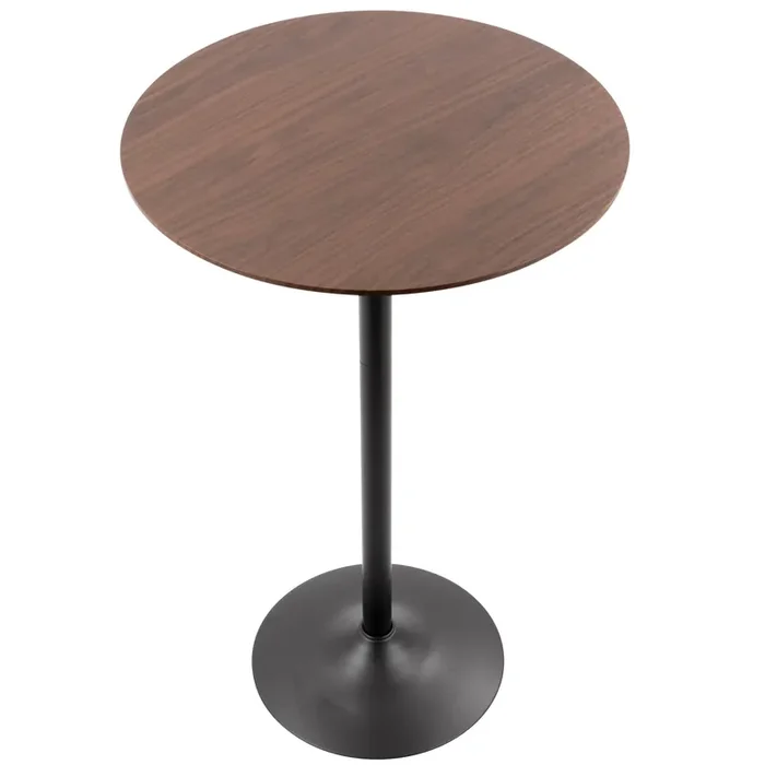 Pebble Mid-Century Modern Adjustable Bar/Counter Table In Walnut And Black By Lumisource