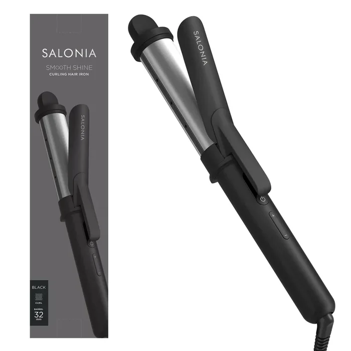 SALONIA Smooth Shine Curl Hair Iron 32mm Black SAL23106BK