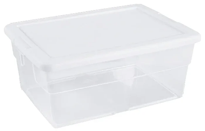 See-through Storage Box, 16 Quart Capacity, Durable Plastic Container