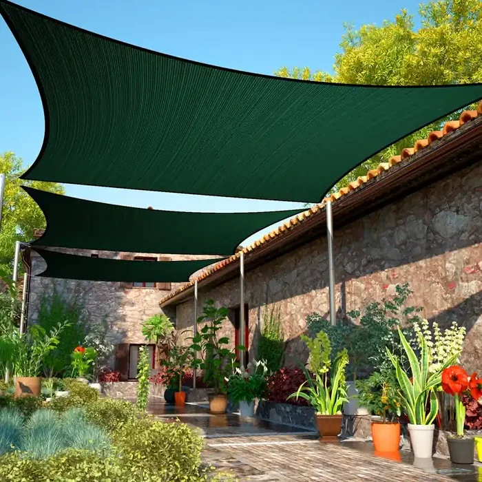 Shademart 10‘ X 20‘ Green Sun Shade Sail Upf50 Rectangle Smtapr0816 Canopy Fabric Cloth Screen, Water And Air Permeable & Uv Res