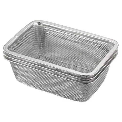 Shimomura Stainless Steel Mini Rectangular Bowls and Colanders 3 Pcs Made in Japan