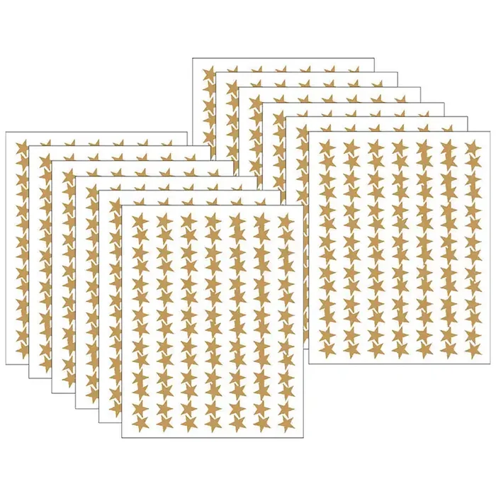 Teacher Created Resources Gold Stars Foil Stickers, 294 Per Pack, 12 Packs