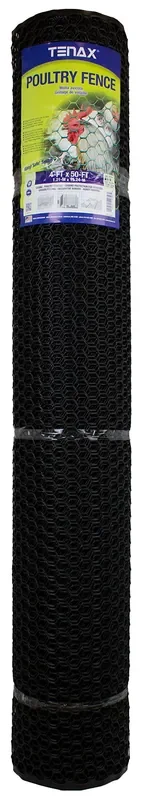 Tenax Poultry Fence 72120346 , 4‘ X 50‘, Black