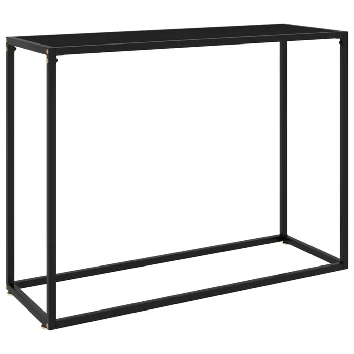 Vidaxl Black Console Table With Tempered Glass And Powder-Coated Steel – Modern, Minimalist Design, Easy To Clean, Assembly Requ
