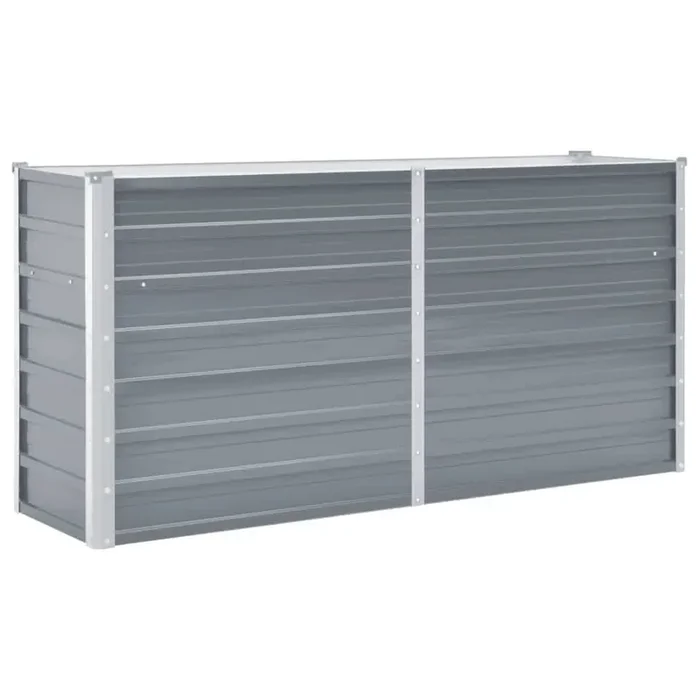 Vidaxl Galvanized Steel Garden Raised Bed – Weather-Resistant Outdoor Planter For Plants, Vegetables, Or Flowers – 63X15.7X31.3