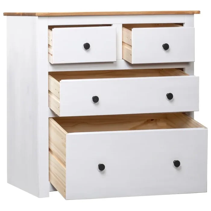 vidaXL Sideboard White 31.5‘‘x15.7‘‘x32.7‘‘ Pinewood Panama Range