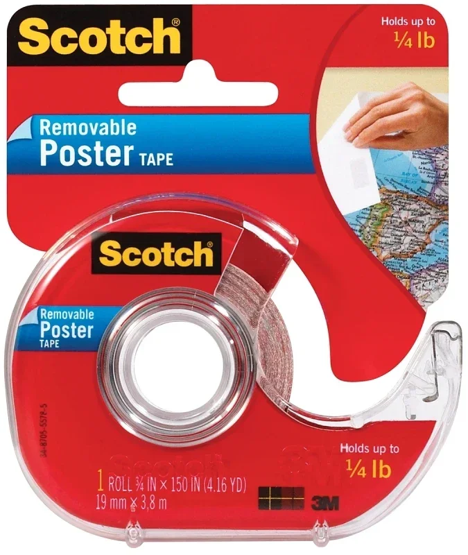 Wallsaver Removable Poster Tape, 0.75 Inch By 150 Inch Roll